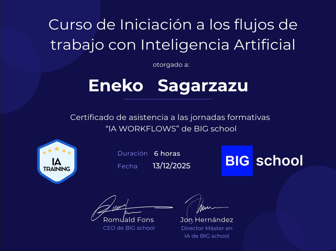 Certificado IA Workflows - BIG school